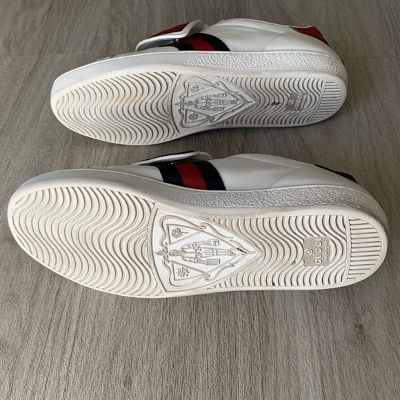 Gucci Ace Blind For Love With Removable Patches Leather Sneaker Size US 8,5 - Picture 12 of 14